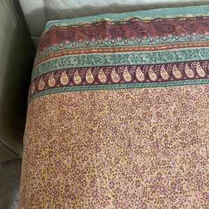 Vtg Westpoint Stevens Flat sheet floral w paisley Boho/Cottage